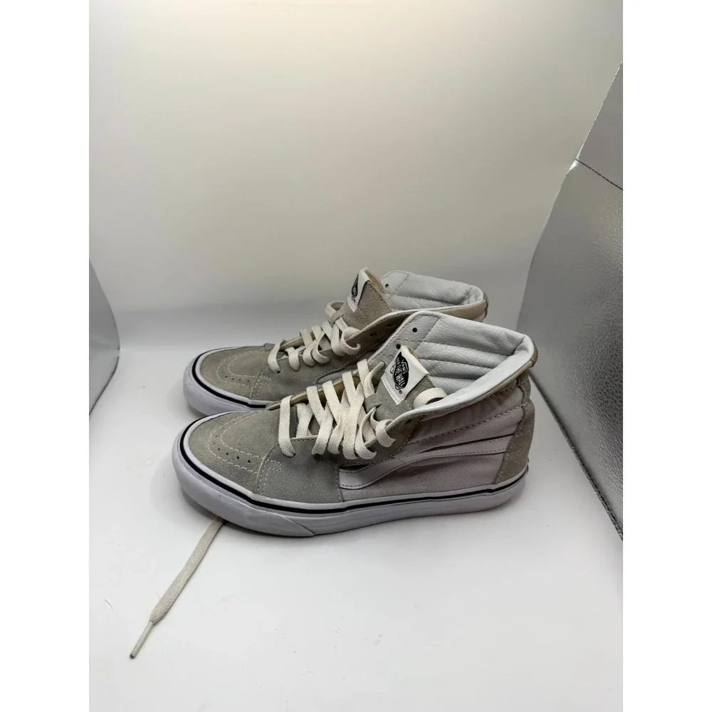 Vans Sk8-Hi Womens 7.5 Sneaker Gray Suede High Top Lace‎ Up Skateboard Shoes